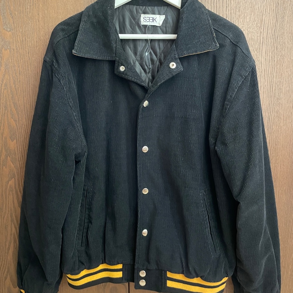 Lf seek the label black yellow varsity jacket